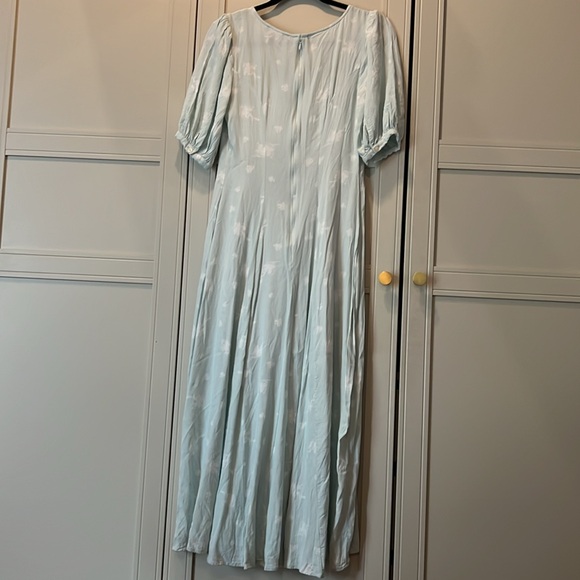 Revolve | Something Navy Mint Etch Flower Dress | size small - Picture 8 of 9